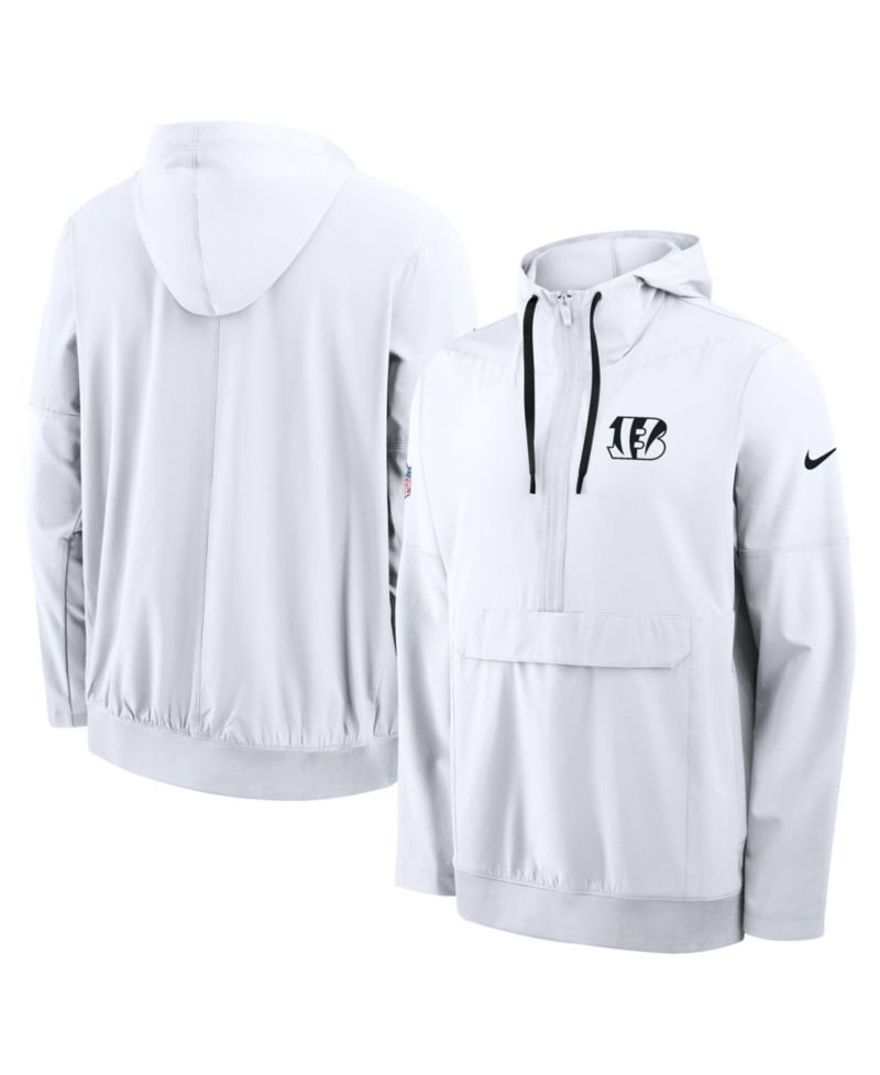 Men's White Cincinnati Bengals Alt Anorak Half-Zip Hooded Jacket