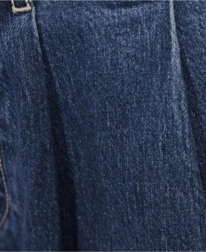 Women's Soft Denim High Rise 7" Pleated Trouser Shorts