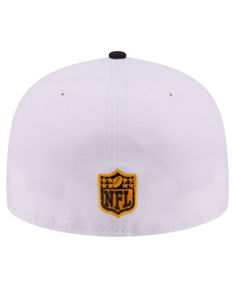 Men's White/Black Pittsburgh Steelers Retro Swoop 59FIFTY Fitted Hat