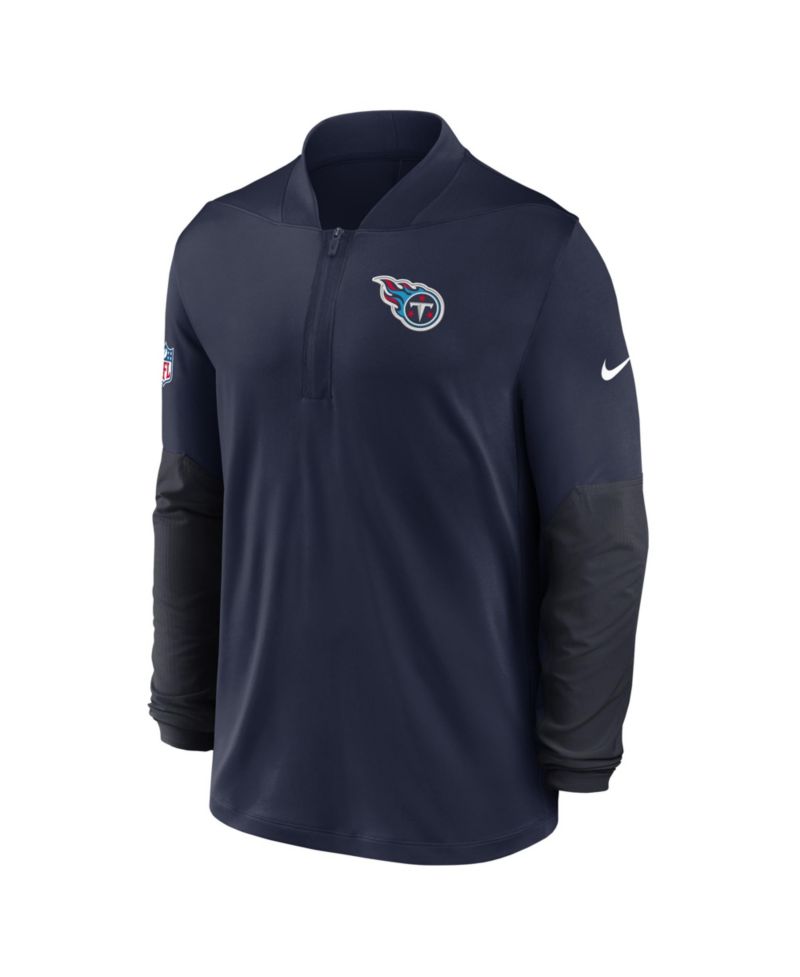 Men's Navy Tennessee Titans Sideline Dri-FIT Half-Zip Pullover Hoodie