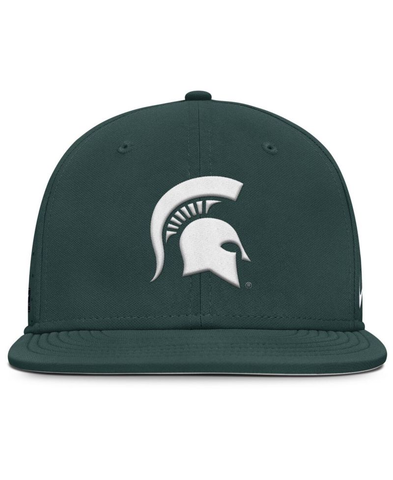 Men's Green Michigan State Spartans On-Field Dugout True Performance Fitted Hat
