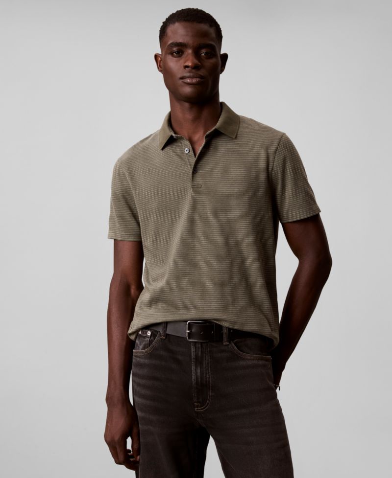Men's Supima Cotton Stripe Polo Shirt