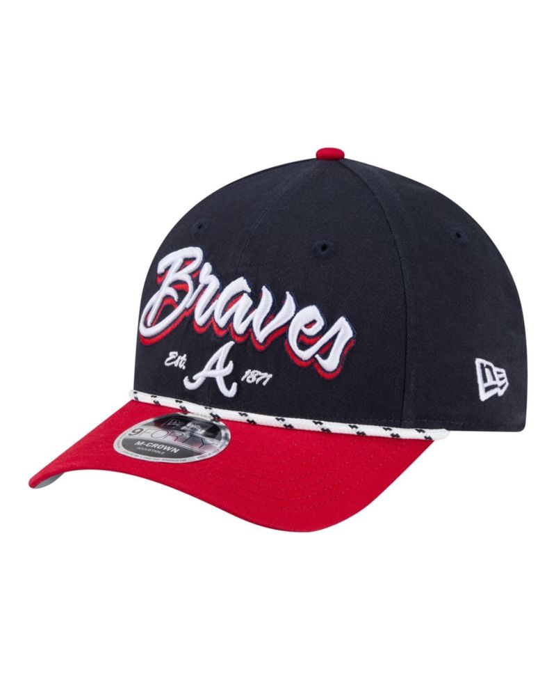 Men's Navy/Red Atlanta Braves Team Loyal 9FORTY M-Crown Adjustable Hat