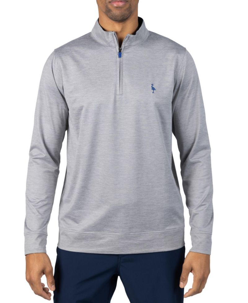 Men's Melange Mesh Performance QZip Sweaters