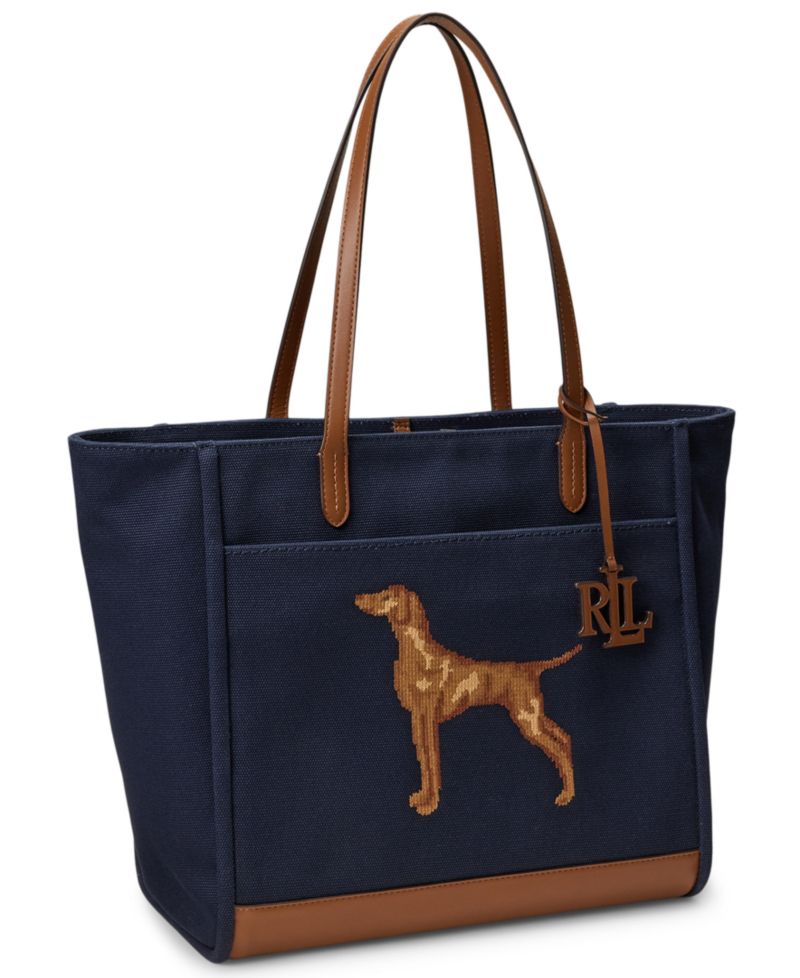 Cameryn Dog Embroidered Extra-Large Tote Bag