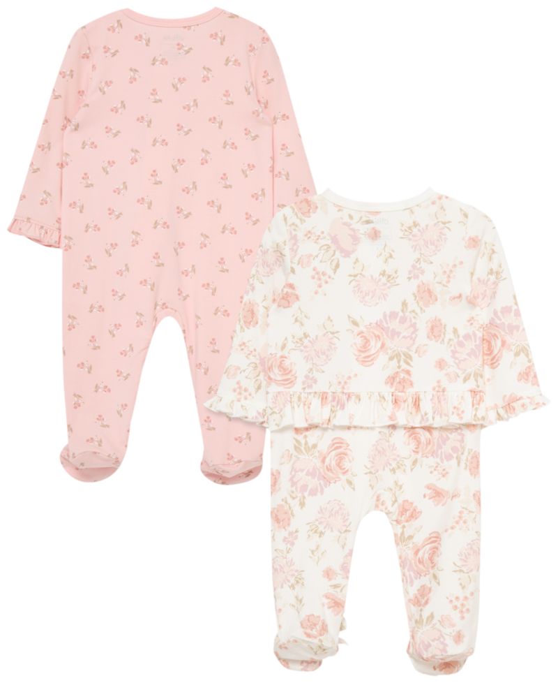 Baby Girls' Long-Sleeve Coverall, 2-Pack