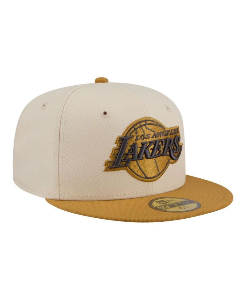 Men's Cream/Tan Los Angeles Lakers Two-Tone Color Pack 59FIFTY Fitted Hat