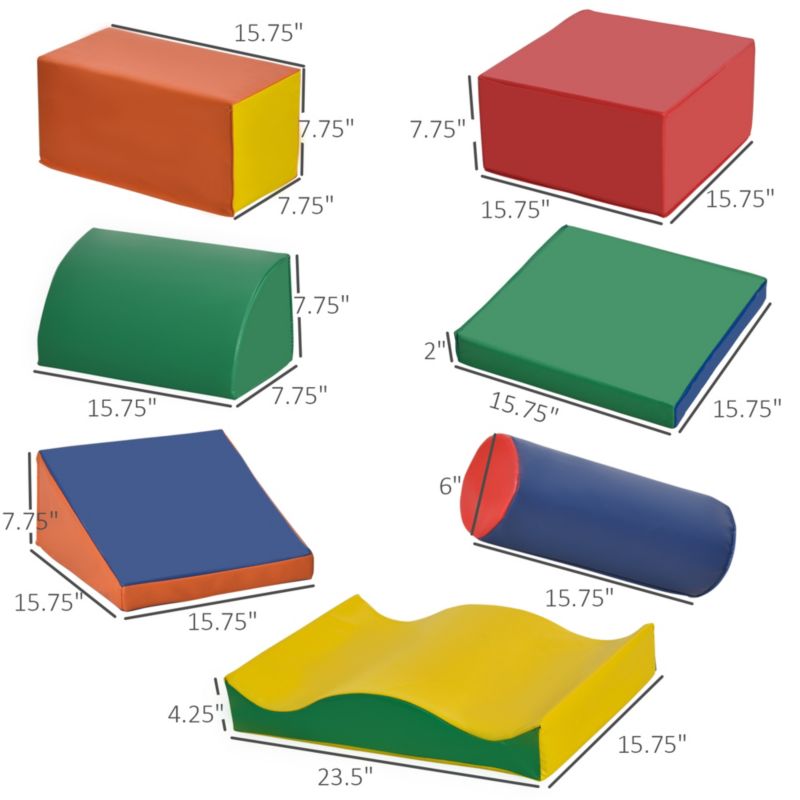 Toddler Foam Building Blocks, 7-Piece Set