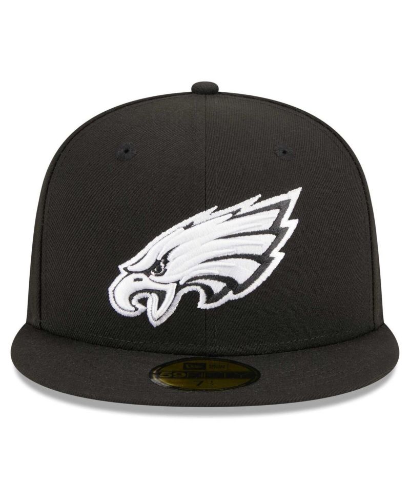 Men's Black Philadelphia Eagles Main Patch 59FIFTY Fitted Hat
