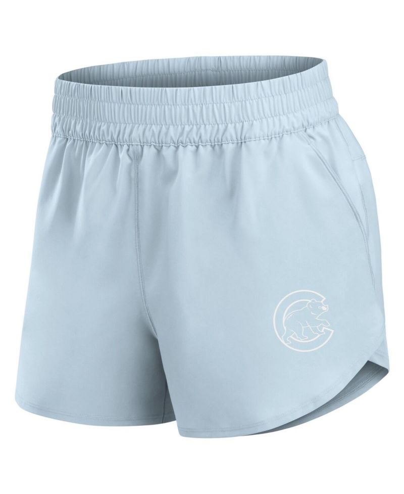 Women's Light Blue Chicago Cubs Studio Woven Vibe Shorts