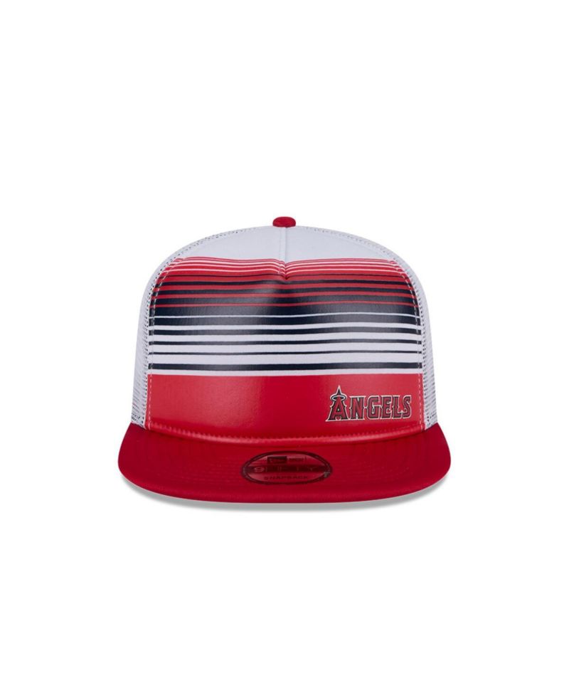 Men's Red Los Angeles Angels Team Horizon 9FIFTY A-Frame Trucker Snapback Hat