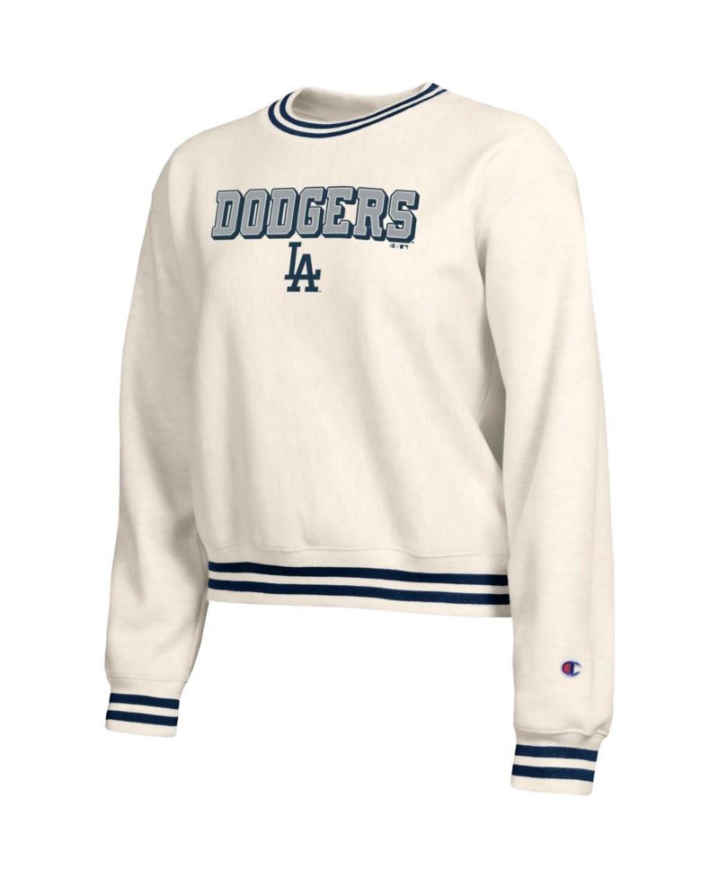 Women's Cream Los Angeles Dodgers Reverse Weave Sweatshirt