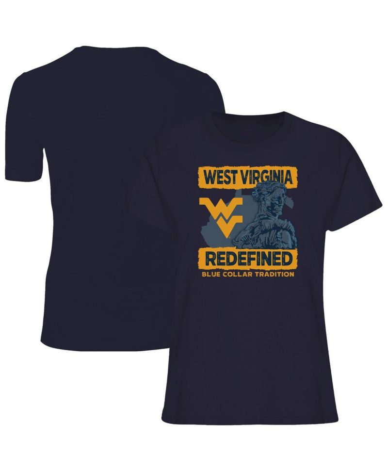 Women's Navy West Virginia Mountaineers Fan T-Shirt