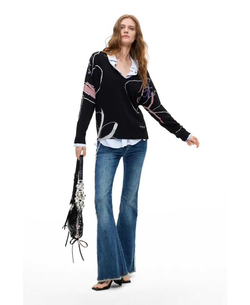 Women's Thin printed sweater