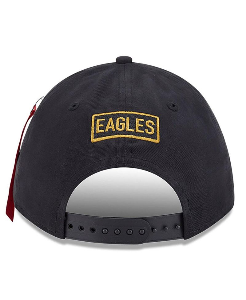 x Alpha Industries Men's Black Philadelphia Eagles A-Frame 9FORTY Adjustable Hat