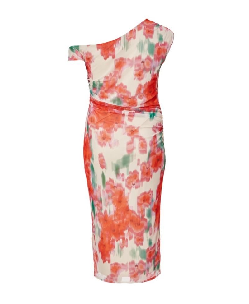 Women's Mesh Ruched Midaxi Dress