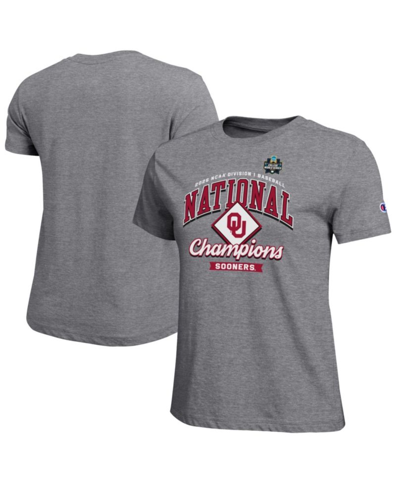 Women's Gray Oklahoma Sooners 2026 NCAA Baseball College World Series Locker Room T-Shirt