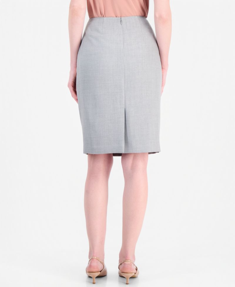 Women's Melange Slim-Fit Peak-Lapel 3-Button Blazer and Skirt, 2-Piece Set