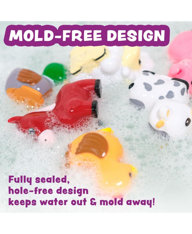 6 Pack Barnyard Mold Free Bath Toys Sealed No Hole Soft Squeezable Float Bathtub Pool