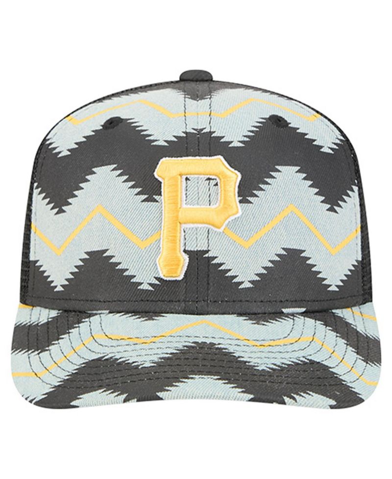 Men's Denim/Black Pittsburgh Pirates Aztec Denim 9SEVENTY Adjustable Hat