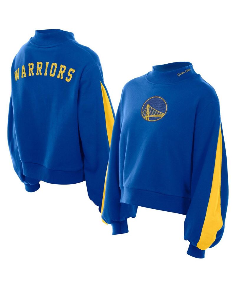 Women's Royal Golden State Warriors Sport Night Balloon Sleeves Sweatshirt
