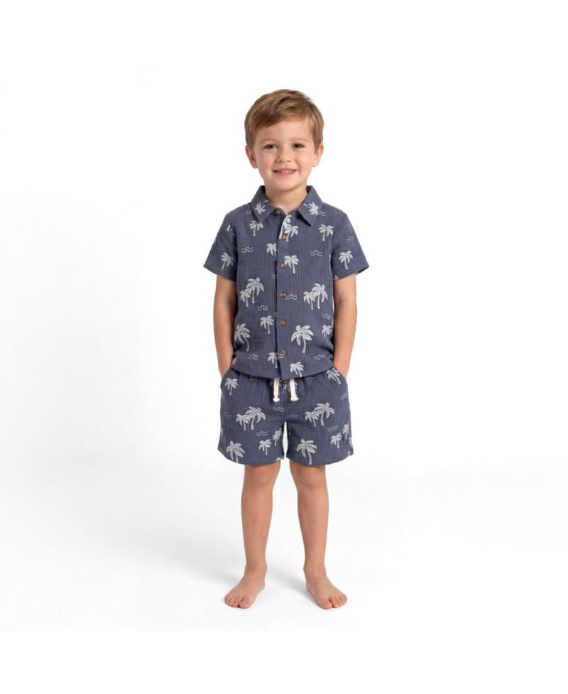 Big Boys Little/Big Tropical Palm Tree Gauze Set