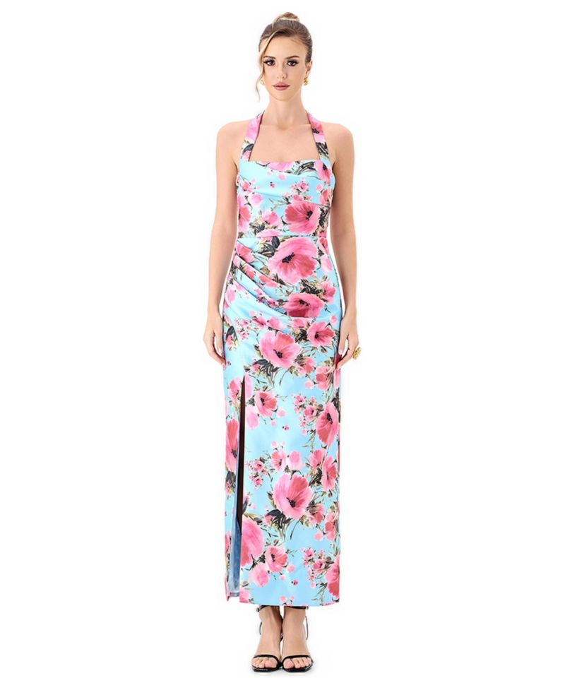 Women's Dillian Halter Floral-Print Midi Dress