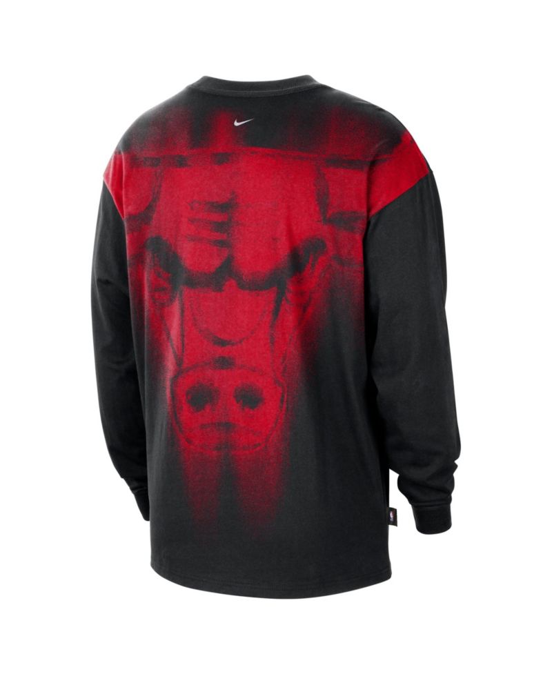 Men's Black Chicago Bulls 2026 Standard Issue Pre-Game Performance Long Sleeve T-Shirt