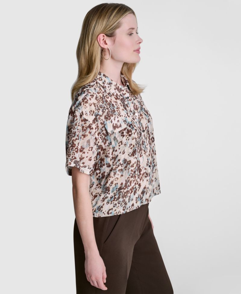 Women's Printed Collared Shirt