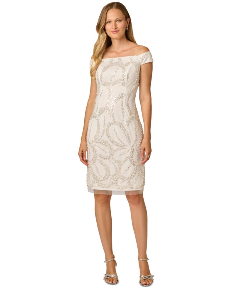 Women's Off-the-Shoulder Embroidered Dress