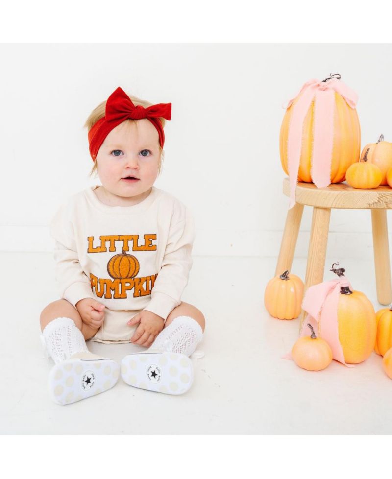 Baby Girl and Boy Little Pumpkin Patch Long Sleeve Romper