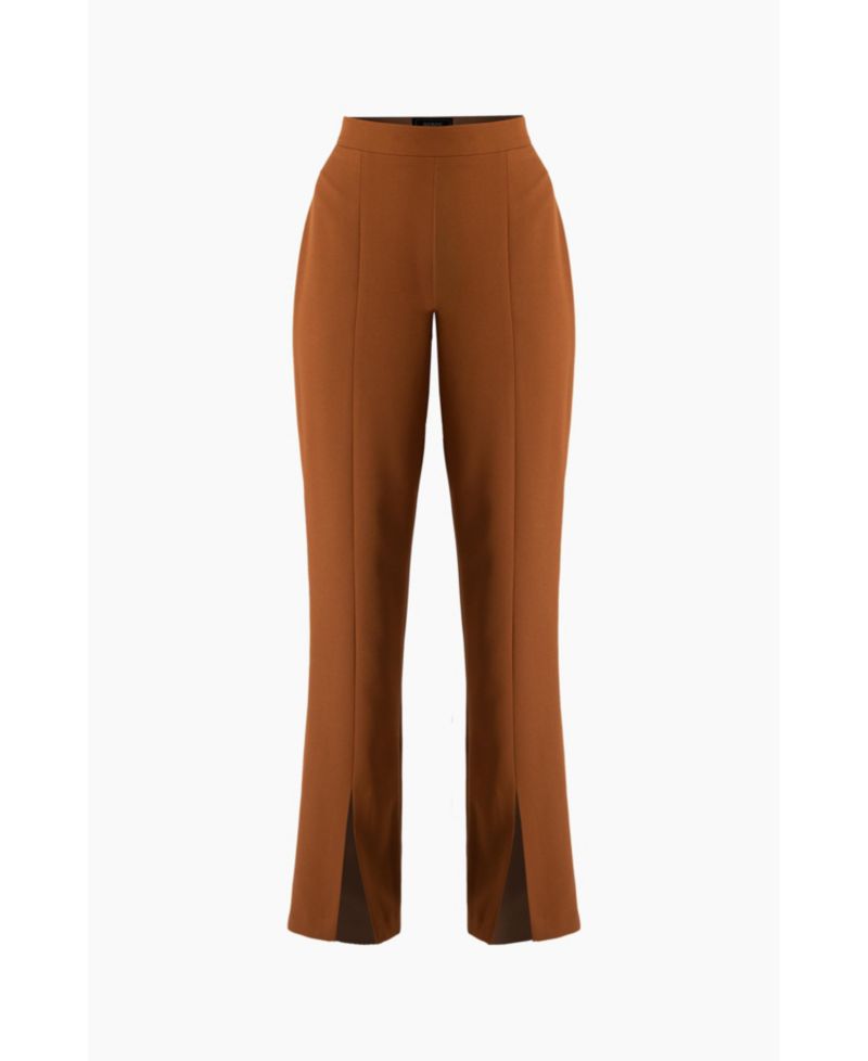 Women's Straight-Leg Trousers with Leg Slits