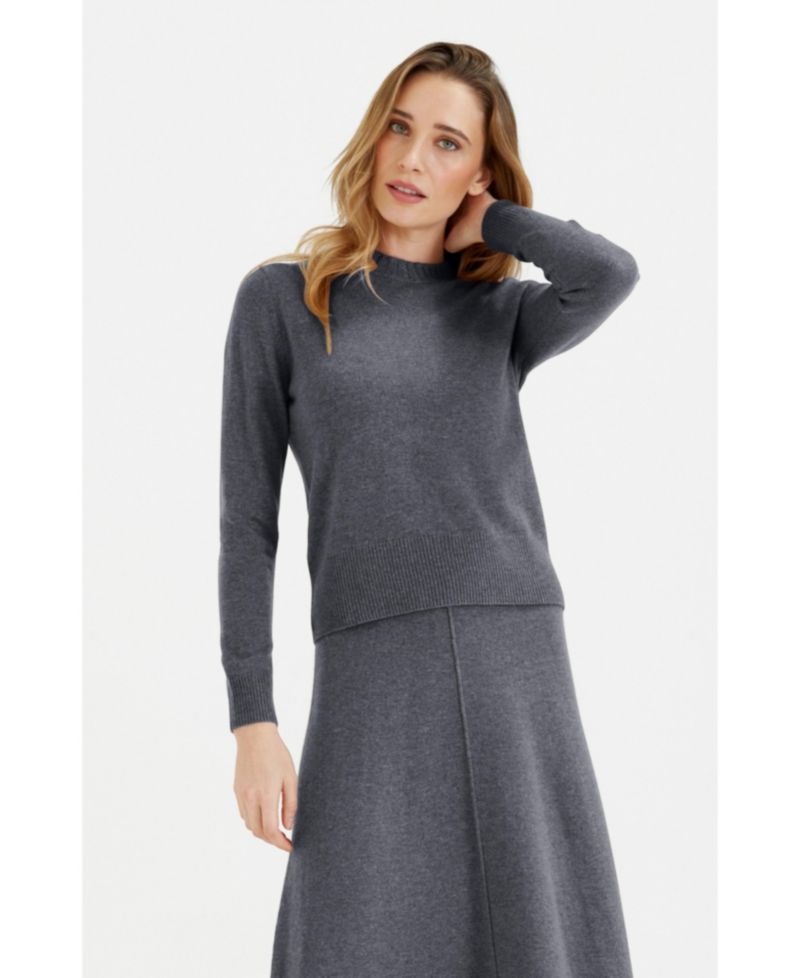 Women's Chinti and Parker Wool and Cashmere Cropped Sporty Sweater