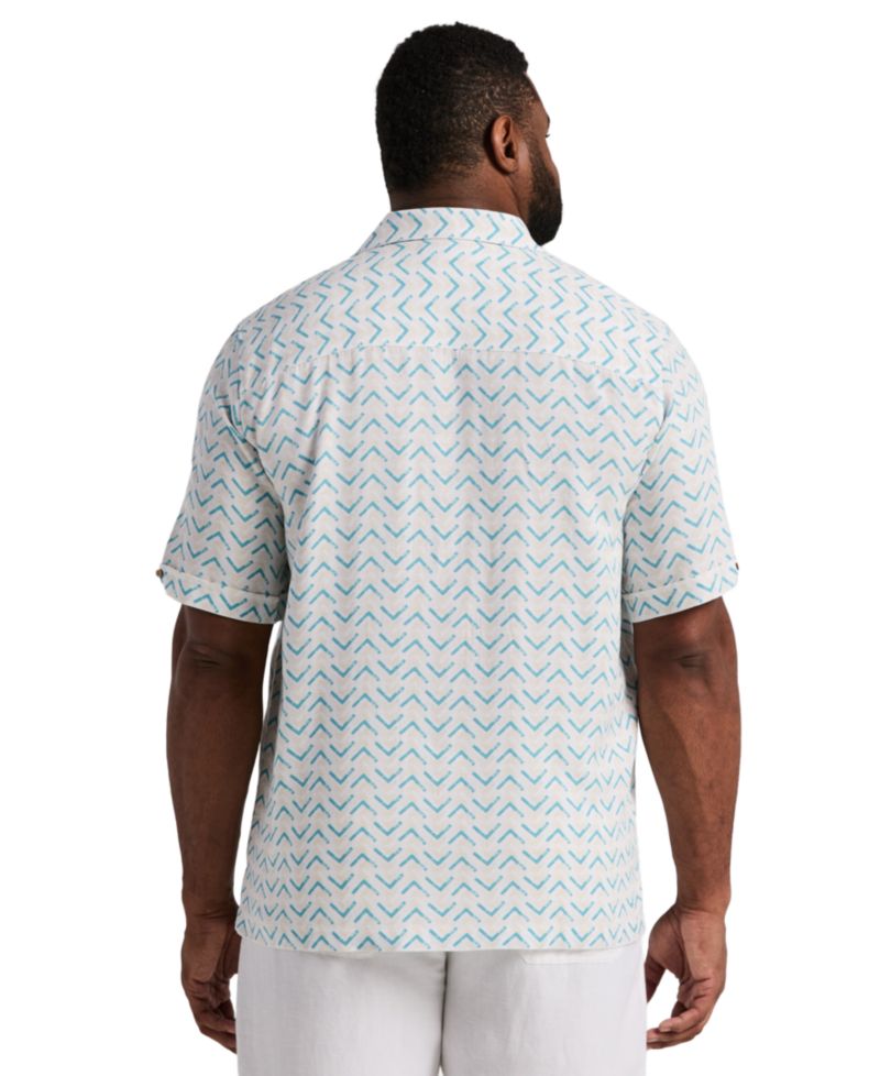 Men's Big & Tall Geometric Print Camp Collar Shirt