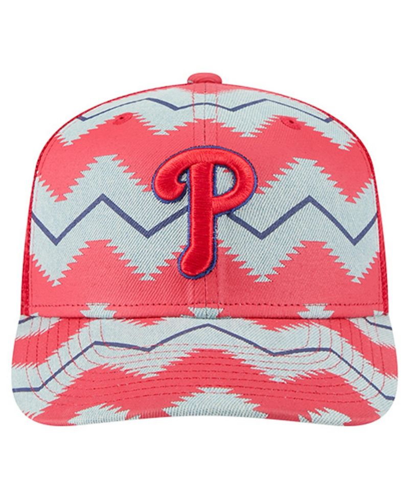 Men's Denim/Red Philadelphia Phillies Aztec Denim 9SEVENTY Adjustable Hat