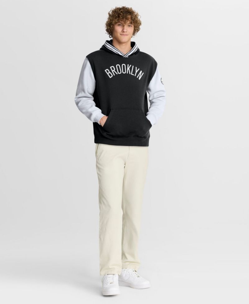 Men's Black/White Brooklyn Nets Half Court Shot Clock Fastbreak Hoodie