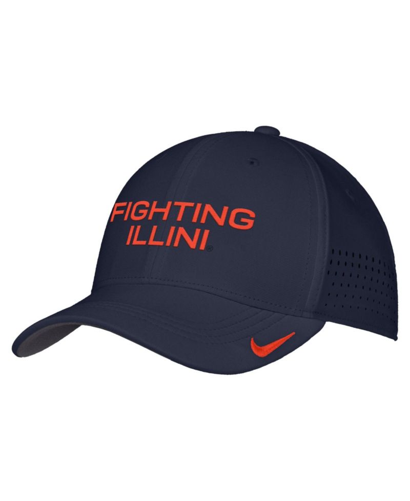 Men's Navy Illinois Fighting Illini 2026 On-Field AeroBill SwooshFlex Dri-FIT Hat