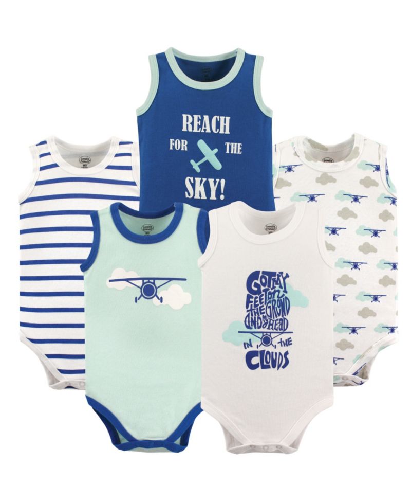 Baby Boys Sleeveless Cotton Snap-Crotch Undershirts