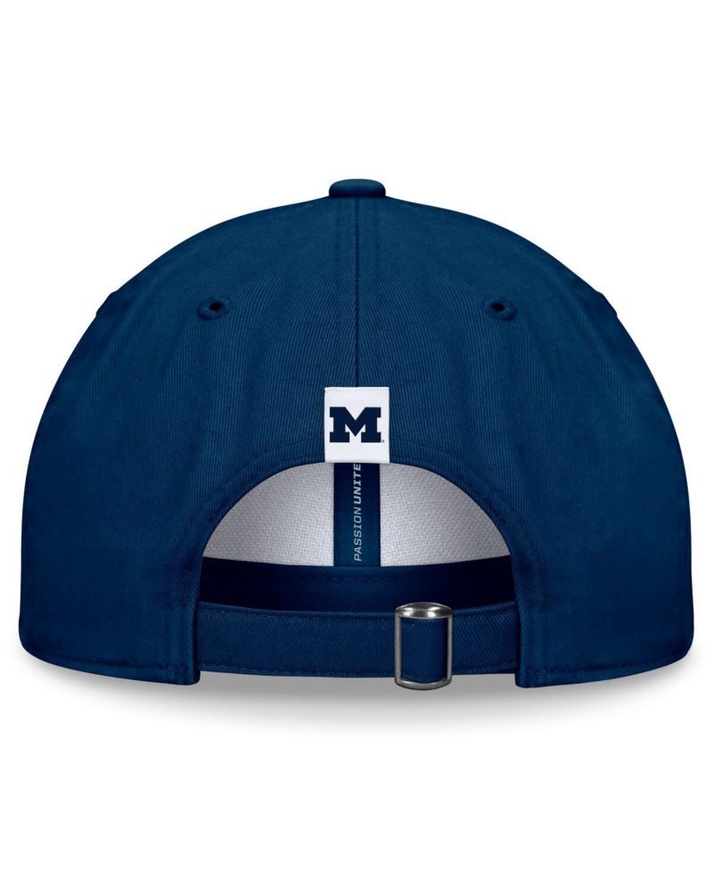 Men's White/Navy Michigan Wolverines Heritage Weston Adjustable Hat