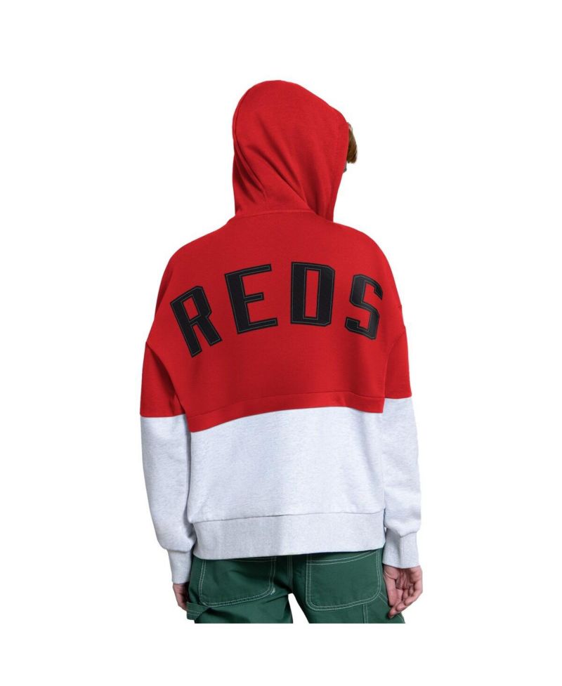 Women's Red/Heather Gray Cincinnati Reds Wishbone Full-Zip Hoodie
