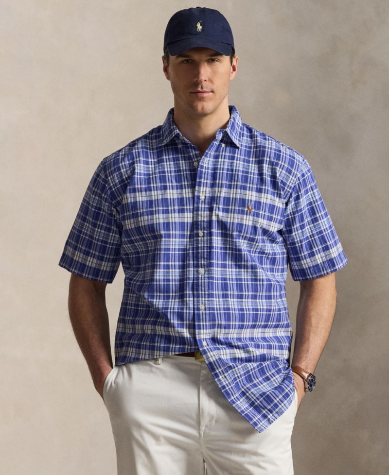 Men's Big and Tall Plaid Oxford Shirt