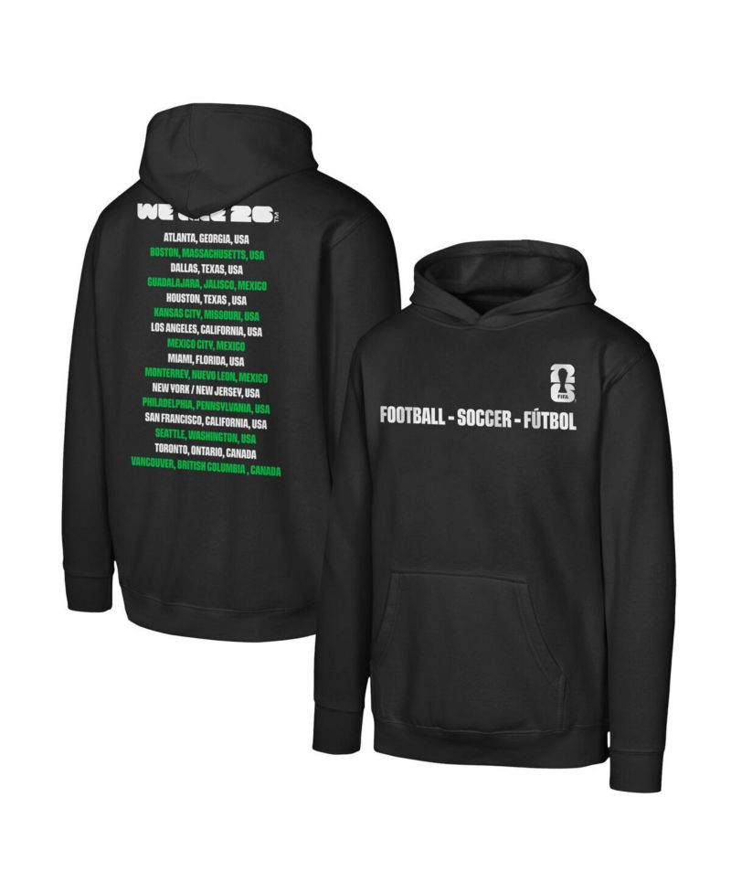 Big Boys and Girls Black FIFA World Cup 2026 Graphic Hoodie