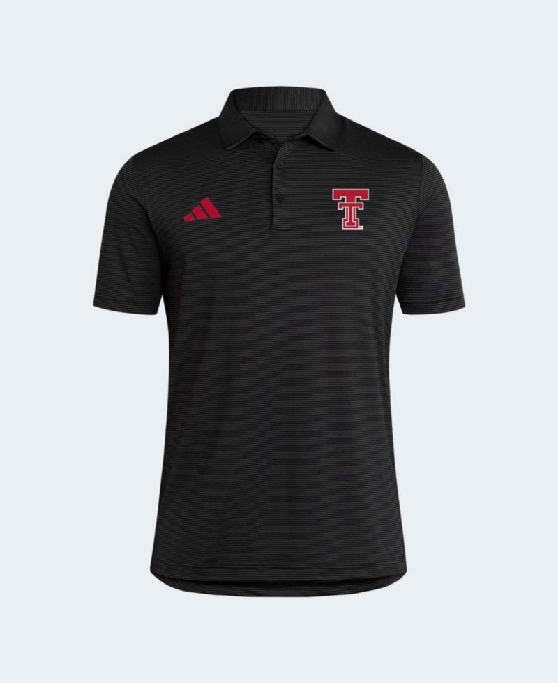Men's Black Texas Tech Red Raiders Ultimate 365 Stripe Polo Shirt