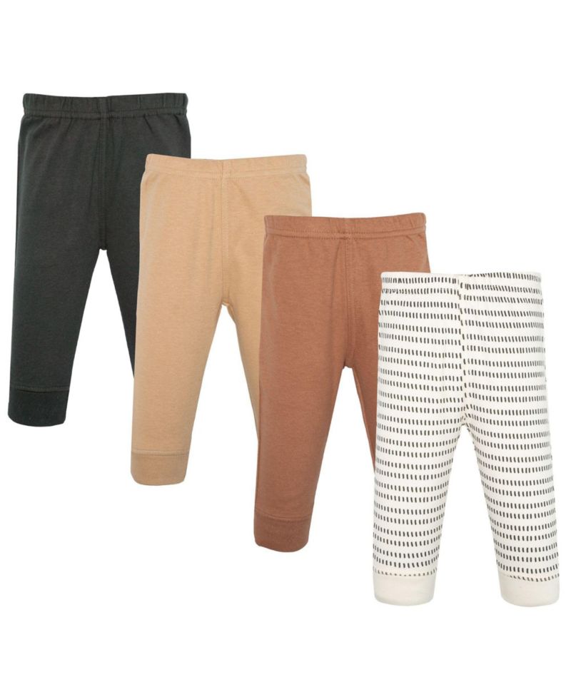 Toddler Boys Hudson 4piece Cotton Pants and Leggings, Modern Neutral Strip