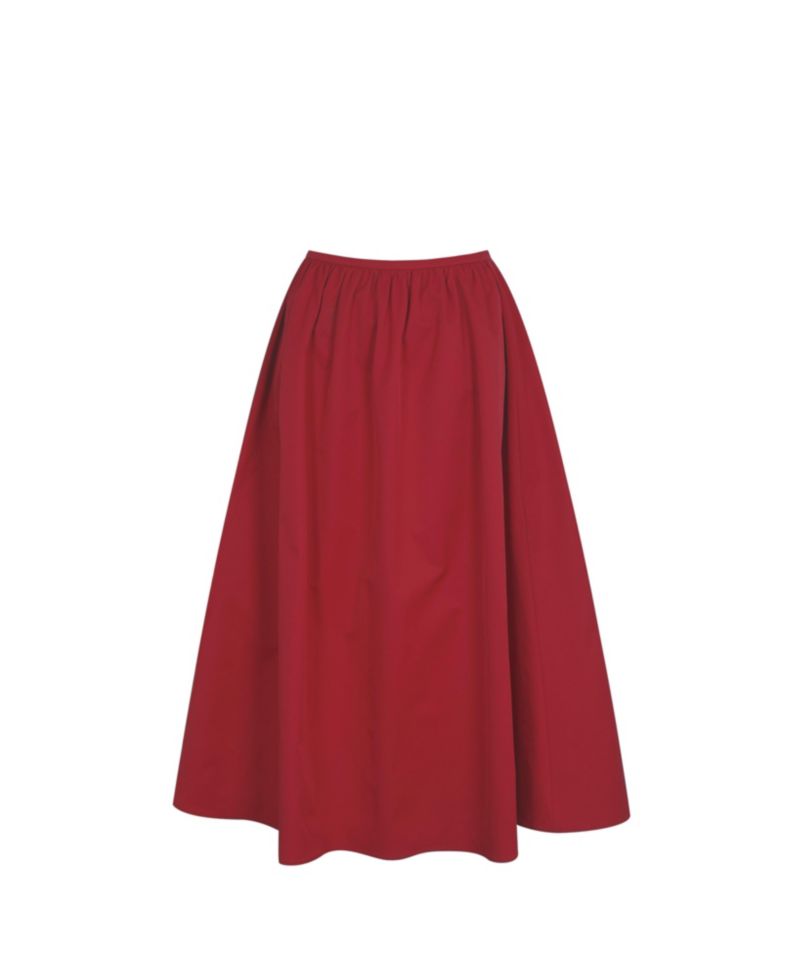 Women's Ursel Crimson Gathered A-Line Midi Skirt
