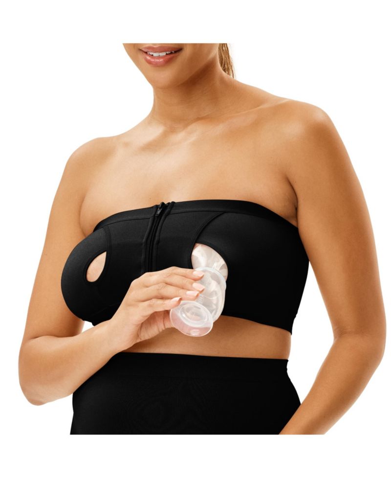 Maternity Motherhood Seamless Front Close Nursing and Hands-Free Pumping Bandeau Bra