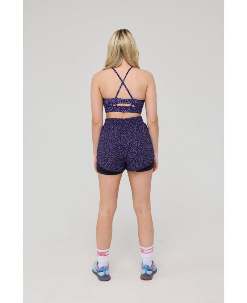 Women's Medium Support Infinite Sports Bra - Purple Leopard