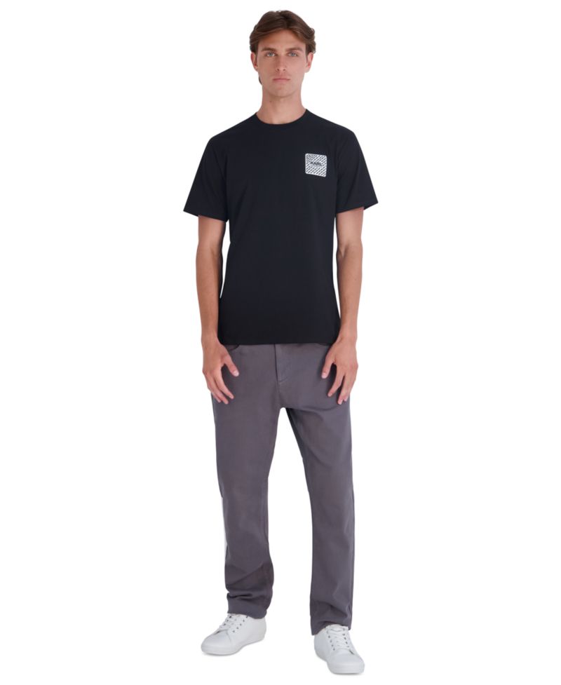 Men's Left Chest Patch Logo Modern-Fit Cotton T-Shirt