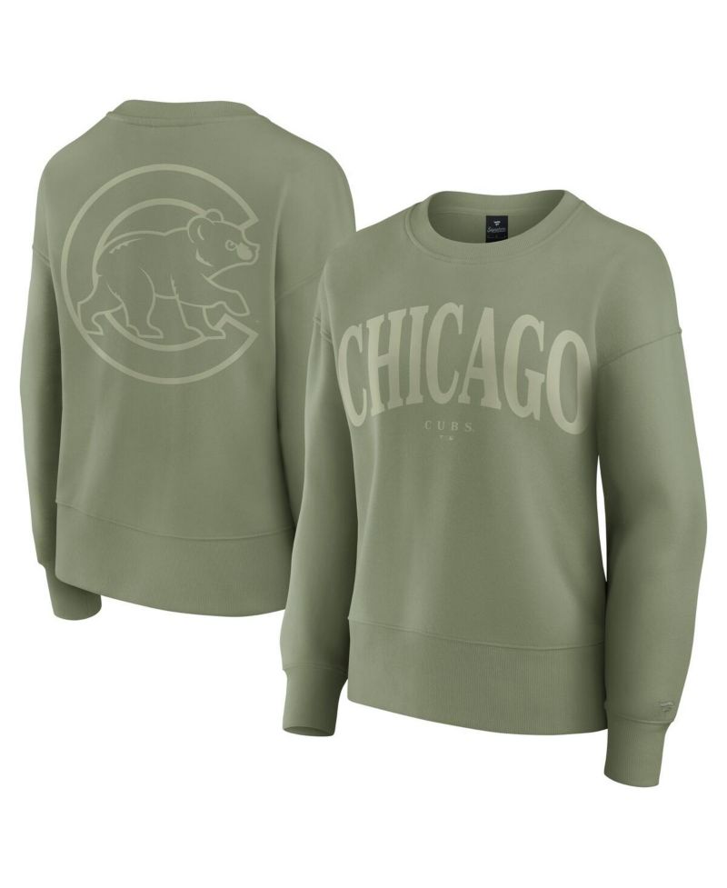 Women's Green Chicago Cubs Elements Flow Pullover Sweatshirt