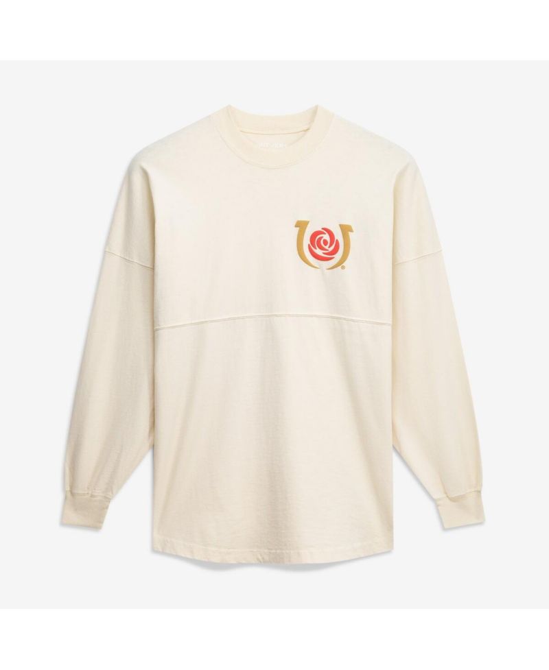 Men's Cream Kentucky Derby Oversized Original Long Sleeve T-Shirt